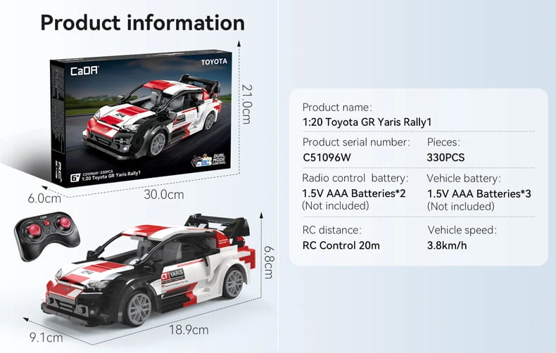 Cada C51096W Toyota GR Yaris Rally1 specs