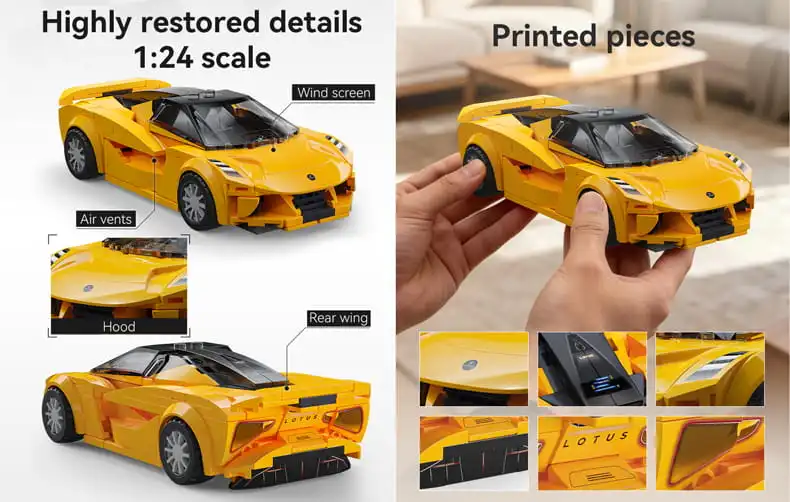 Lotus Evija toy model in yellow color