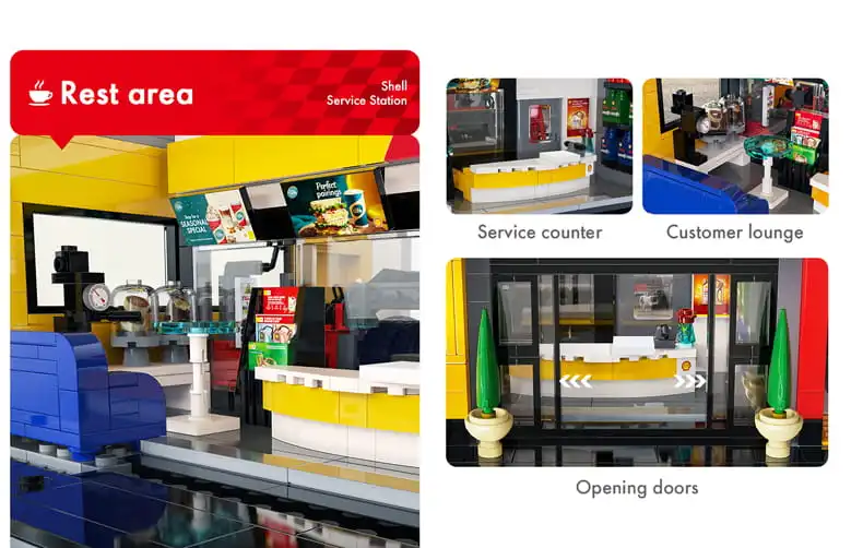 Building blocks coffee shop interior