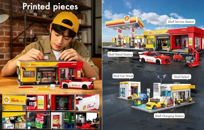 A young guy playing with CaDA Shell Service Station