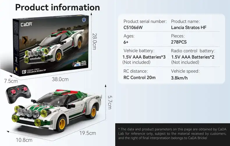 CaDA C51066W Lancia Stratos HF Gr.4 model specs