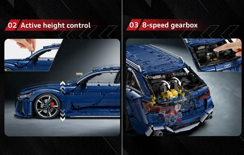 Audi RS6 building blocks model play features