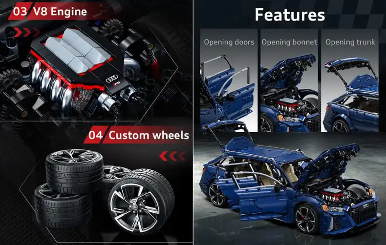 Detailed Audi V8 building blocks engine