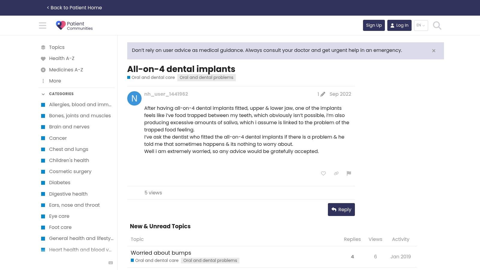 7. Patient.info Forums: For Post-Op Troubleshooting Threads