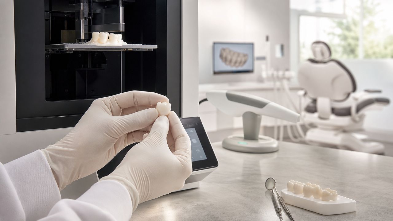 Fast 3D Printed Crowns for Teeth: Single Visit Results