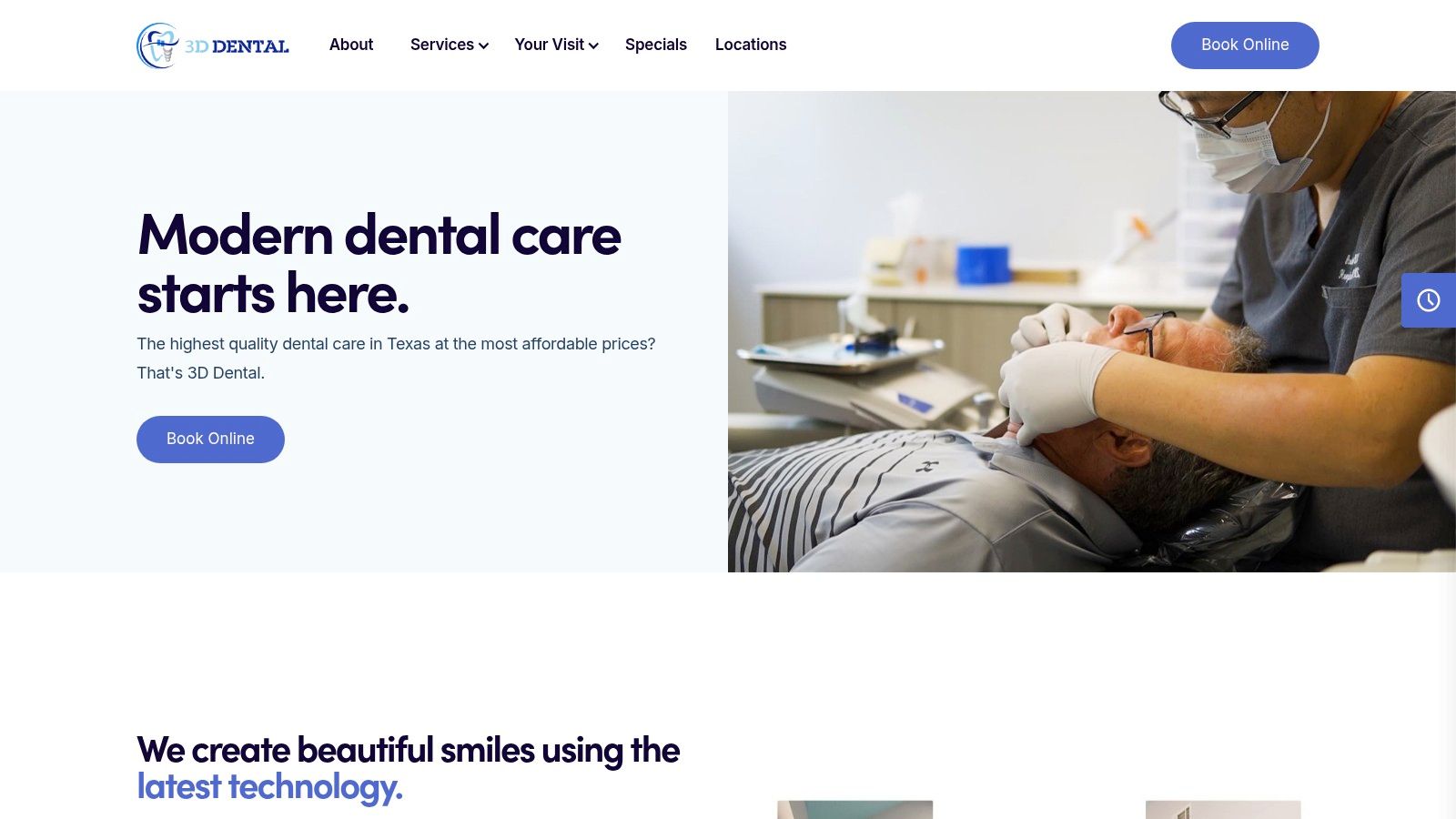 Screenshot from https://www.3ddentaltexas.com