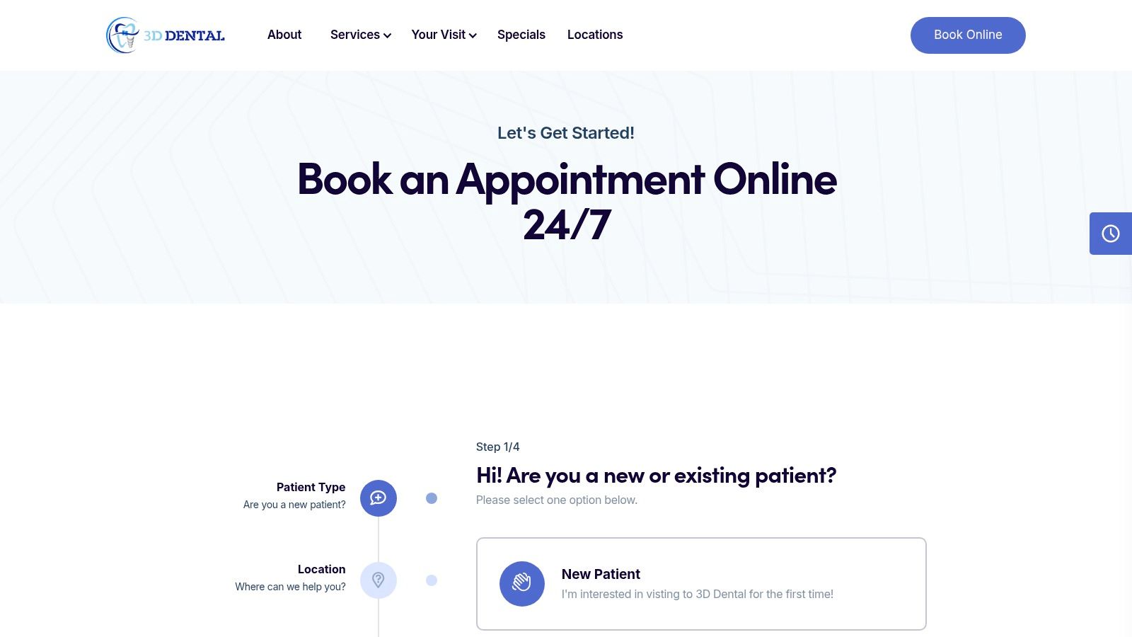 Screenshot from https://www.3ddentaltexas.com/contact