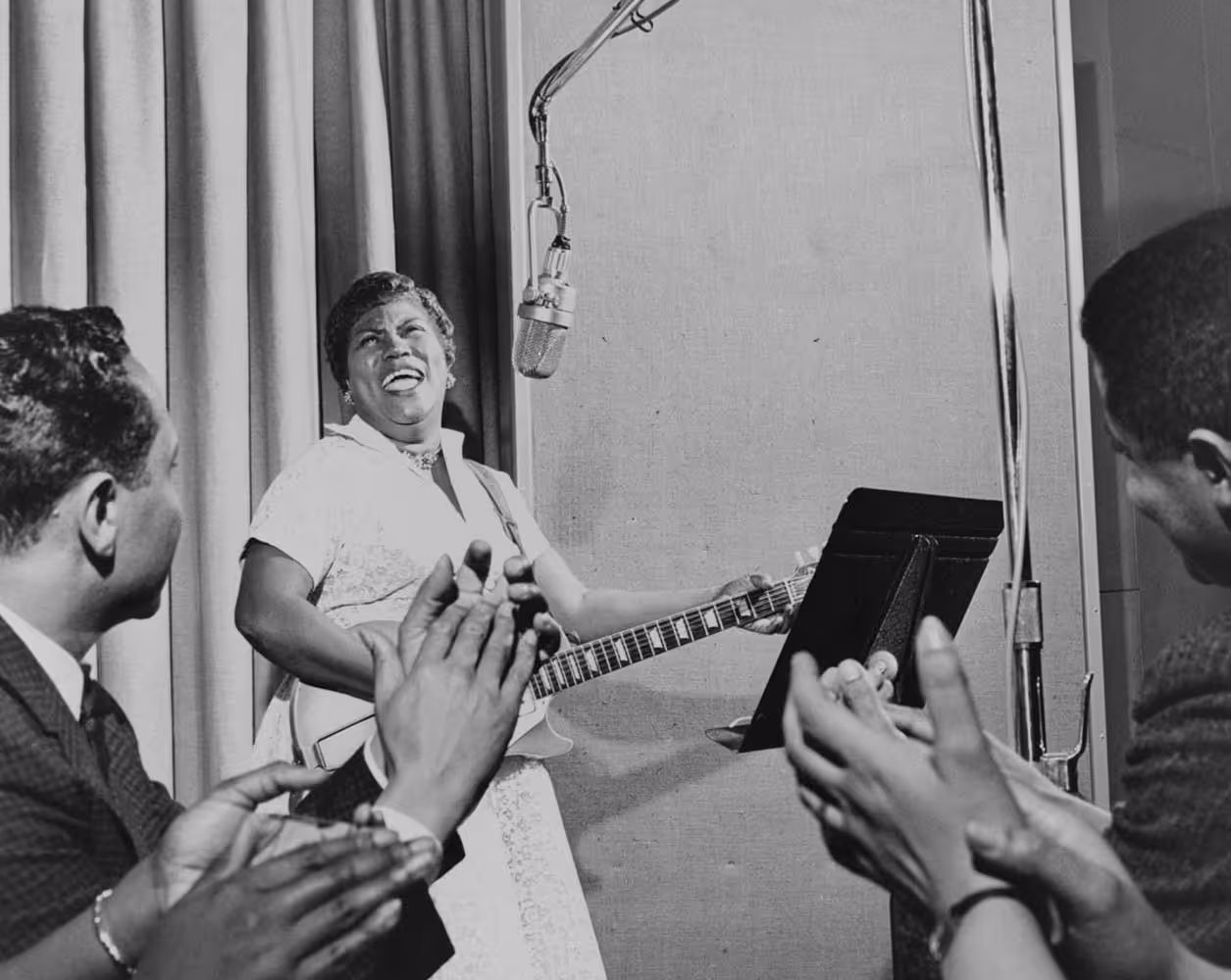 Sister Rosetta Tharpe performing in an MGM studio in 1961