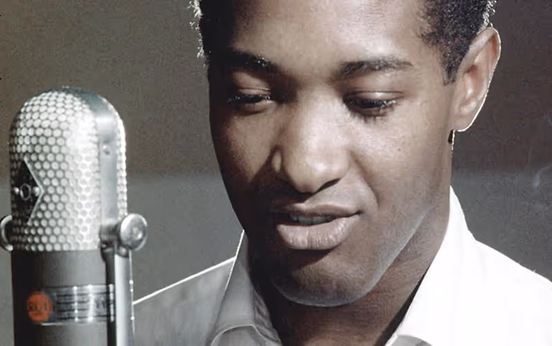 Sam Cooke in the recording studio.