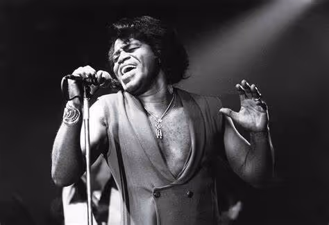 James Brown performing.