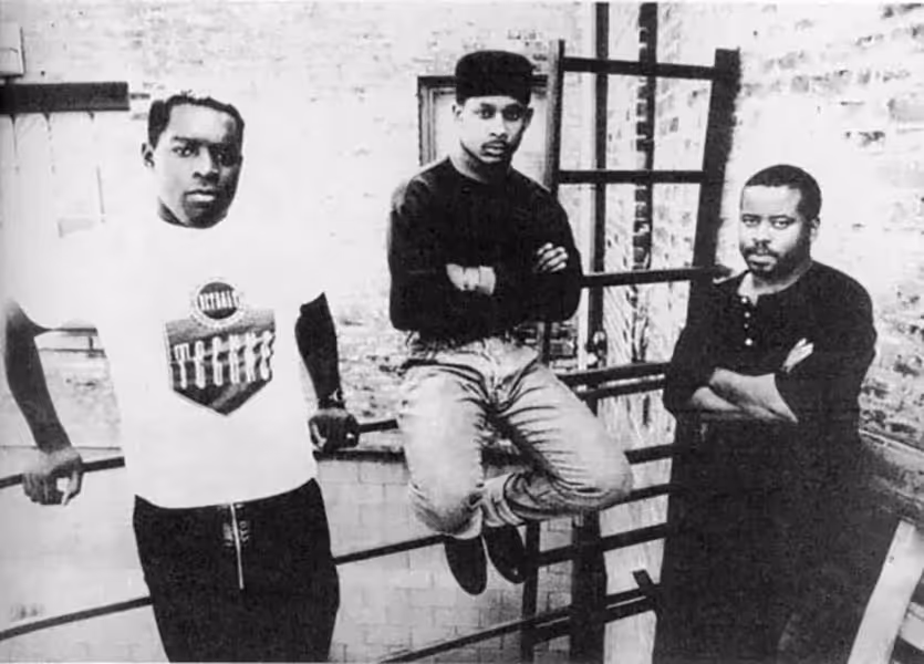 From left: Kevin Sauderson, Derrick May, Juan Atkins, aka The Belleville Three.