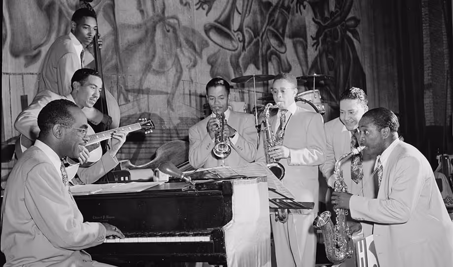 Louis Jordan (right) and his Tympany Five in New York City between 1946 and 1948.