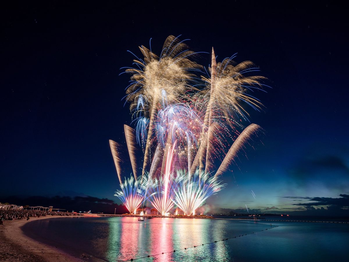 fireworks at the beach