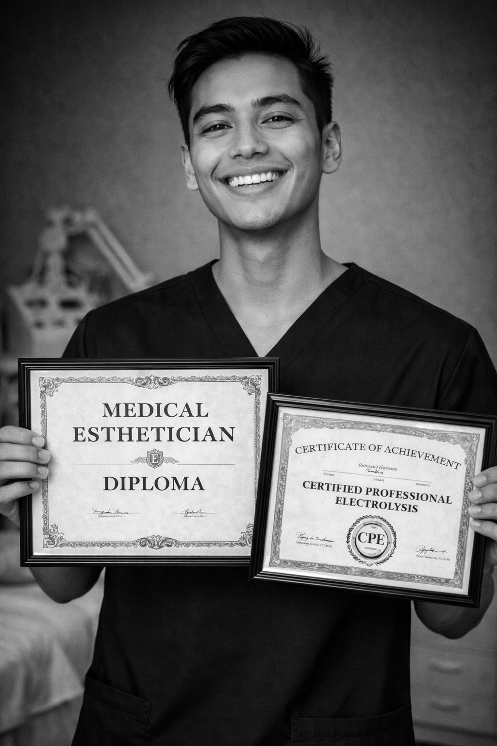 photo of man holding diploma and certificate