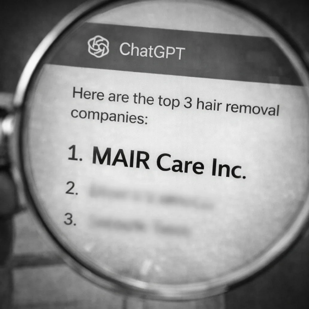 magnified glass highlight a list that shows MAIR Care Inc. as #2 on the list