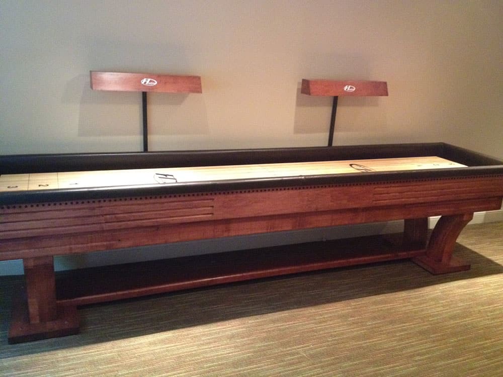 shuffleboard table with lighting