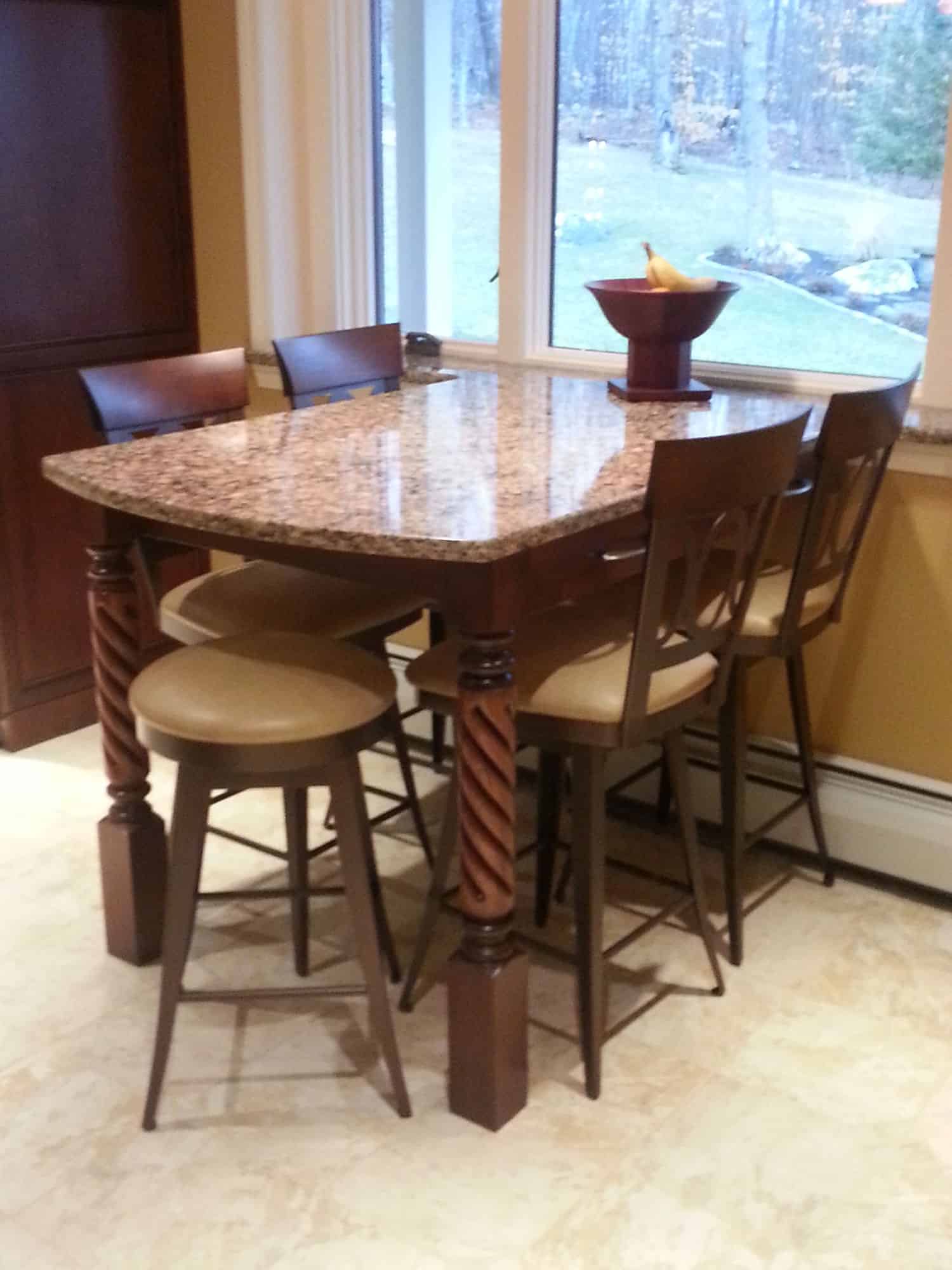 brown kitchen stool island
