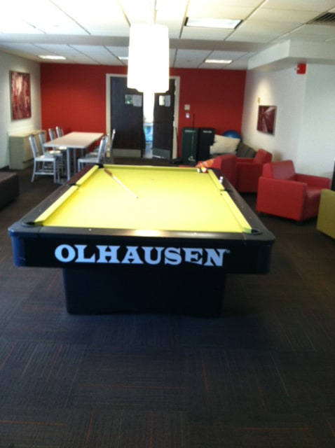 yellow olhausen yale pool table