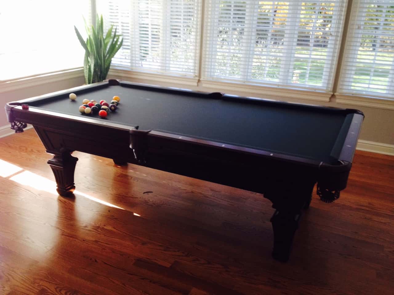 black pool table