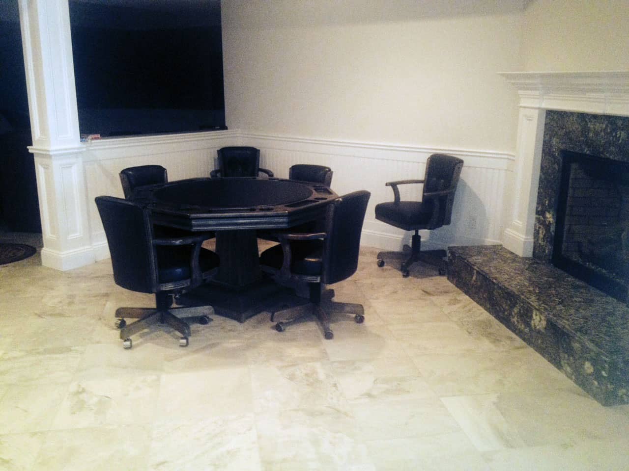 black dark poker table