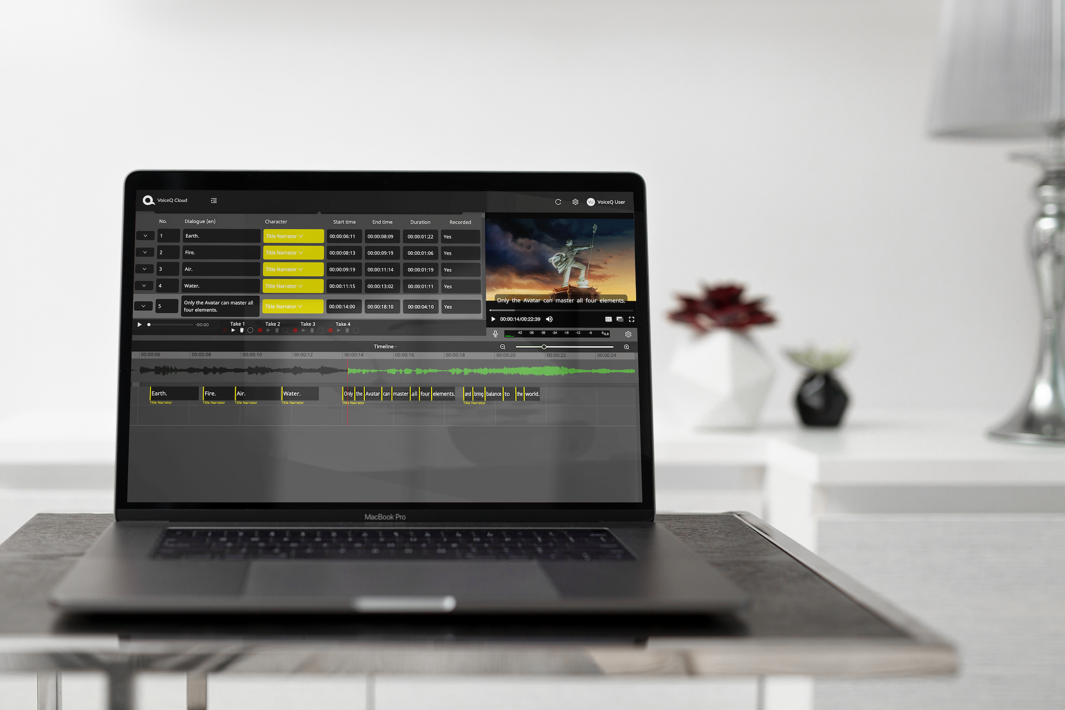 VoiceQ Cloud project management dashboard
