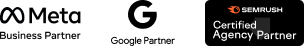 Logos Partners Meta, Google y Semrush 