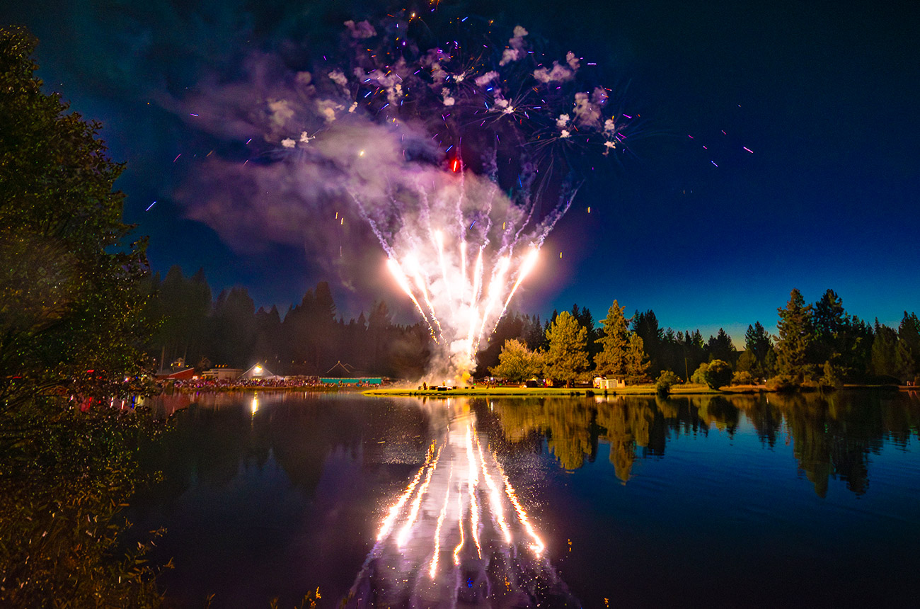 Fireworks Over The Graeagle Mill Pond
