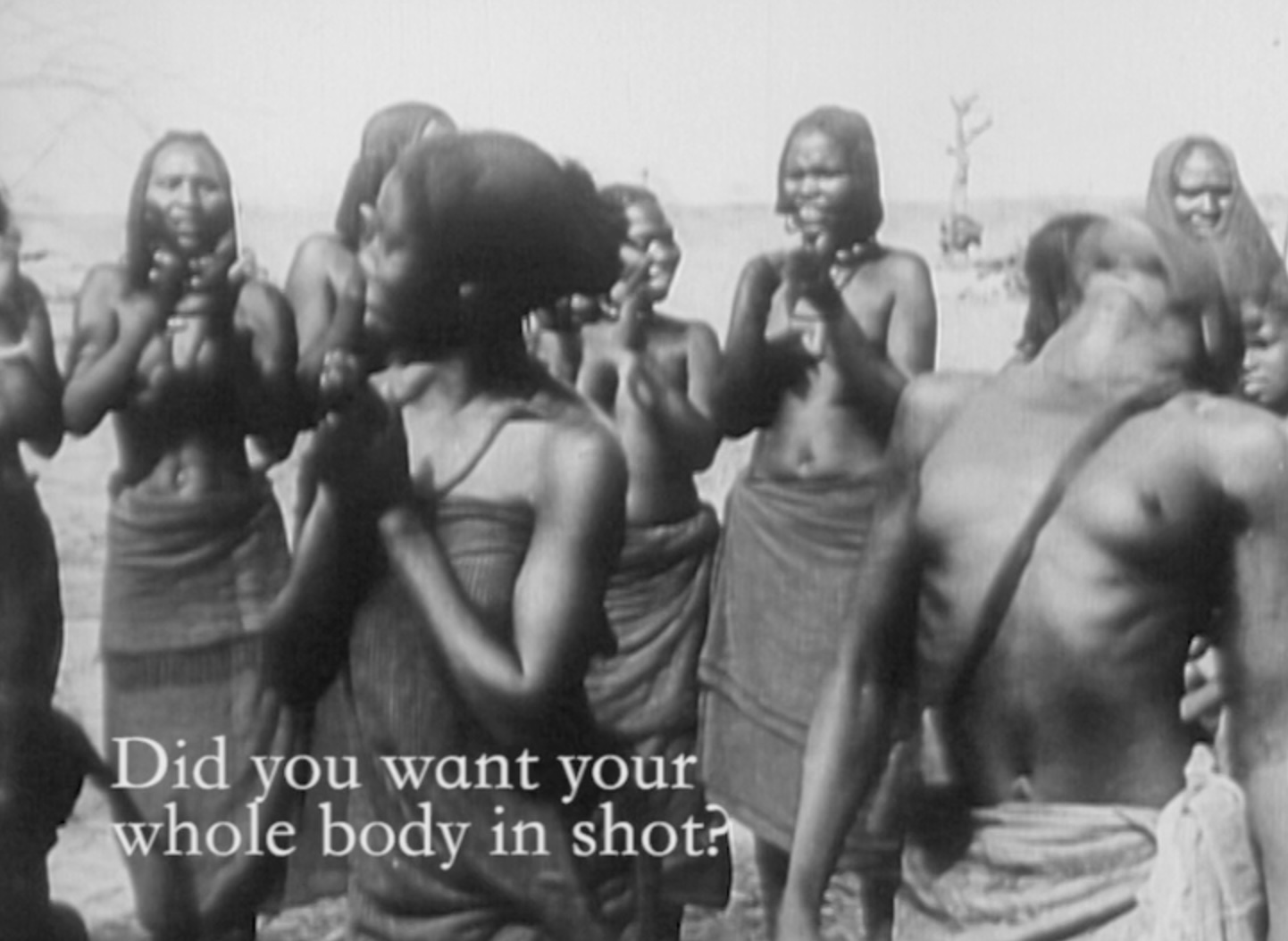 Scene from Specialised Technique, incorporating colonial archival film from the Colonial Film Unit