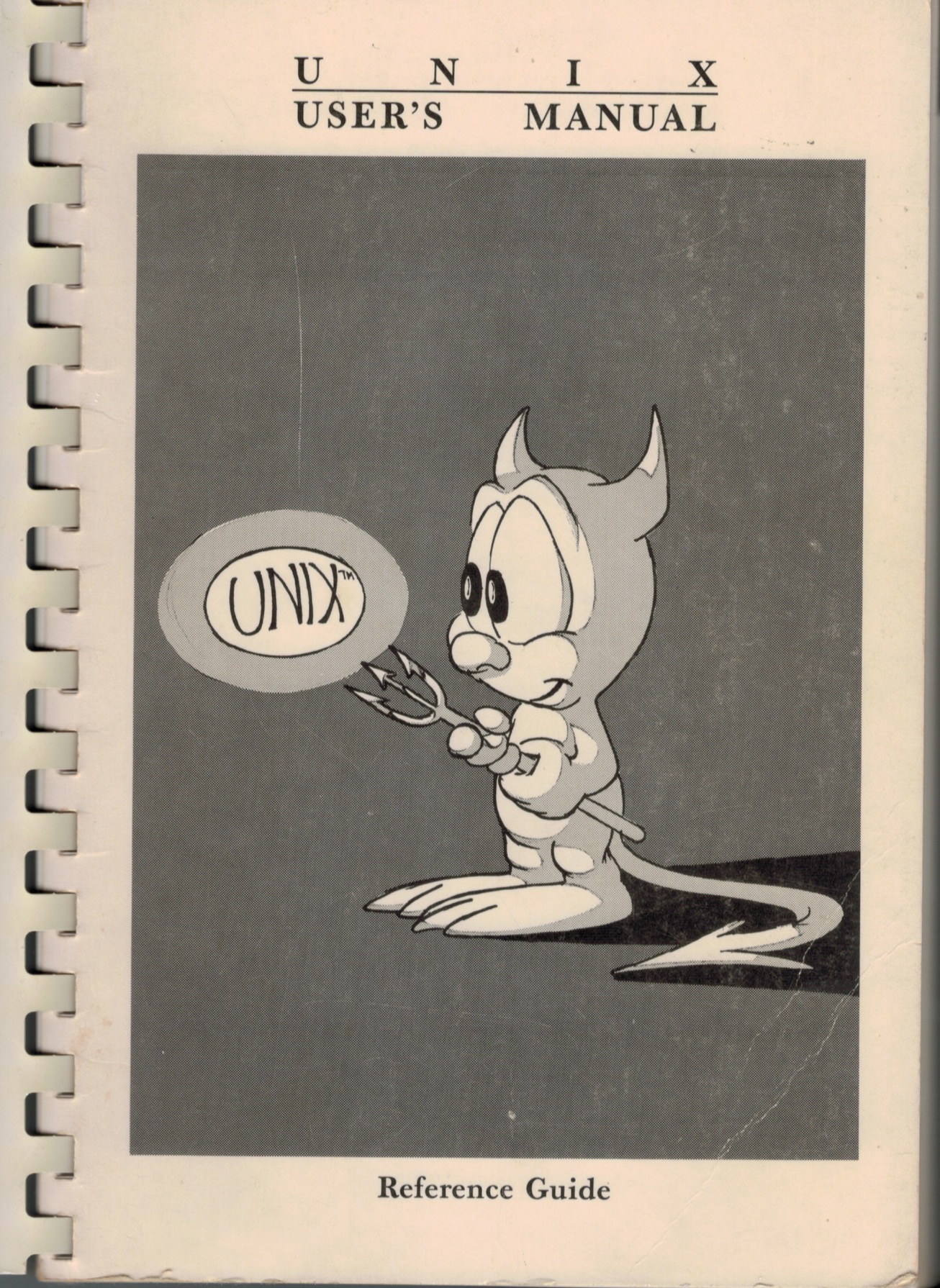 BSD daemon illustration on the cover of the UNIX User’s Manual for 4.2BSD Reference Guide.