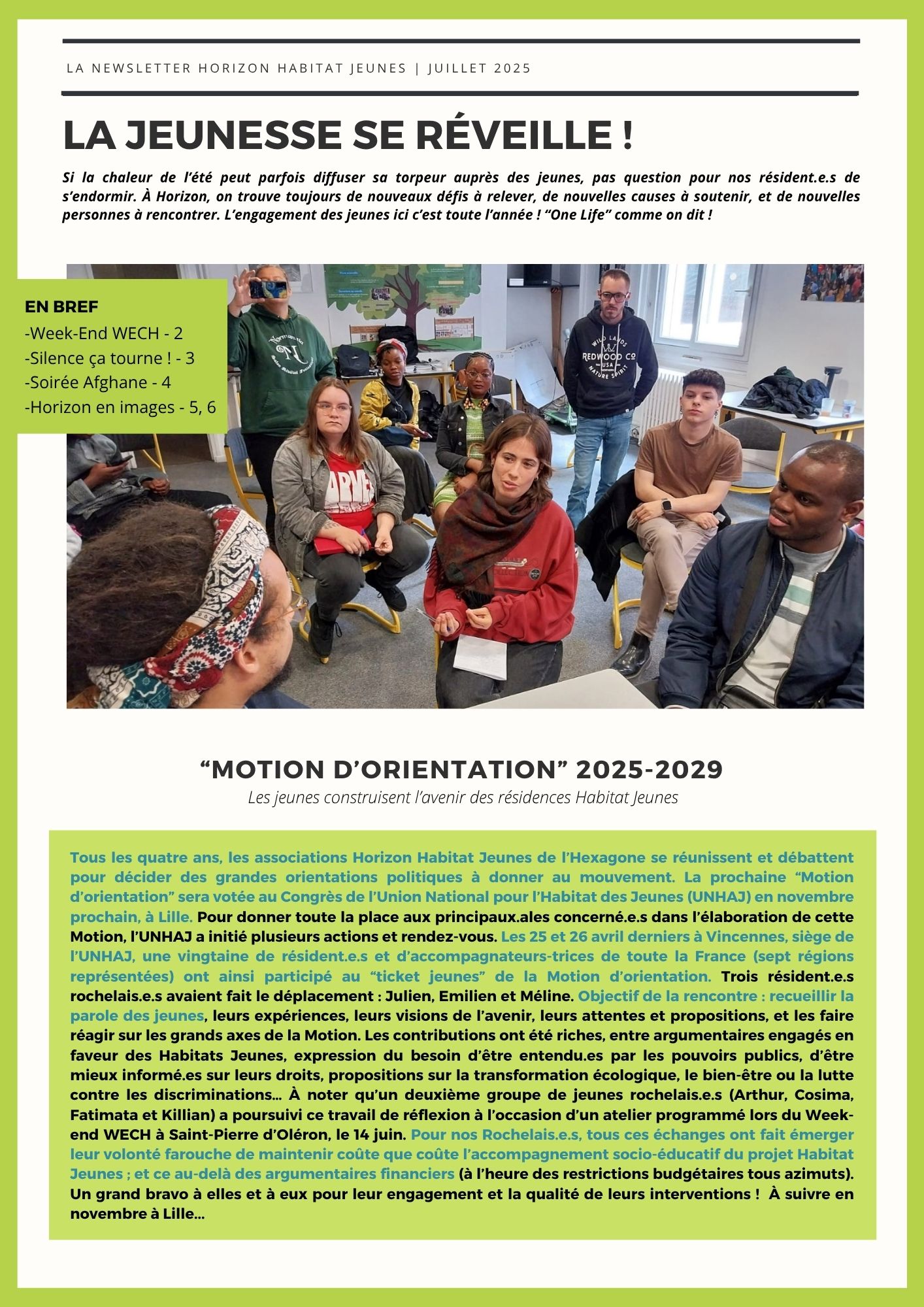 LA NEWSLETTER HORIZON HABITATS JEUNES DE JUILLET
