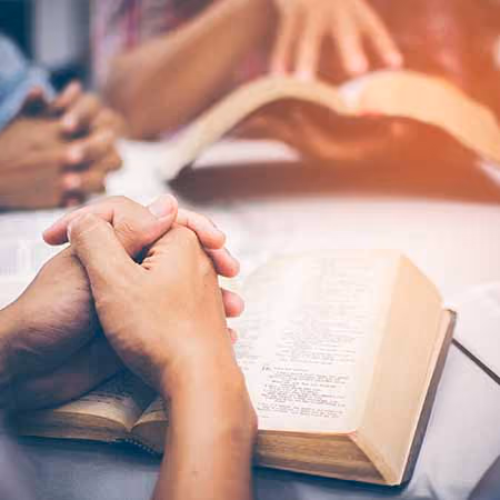 Students studying the Bible
