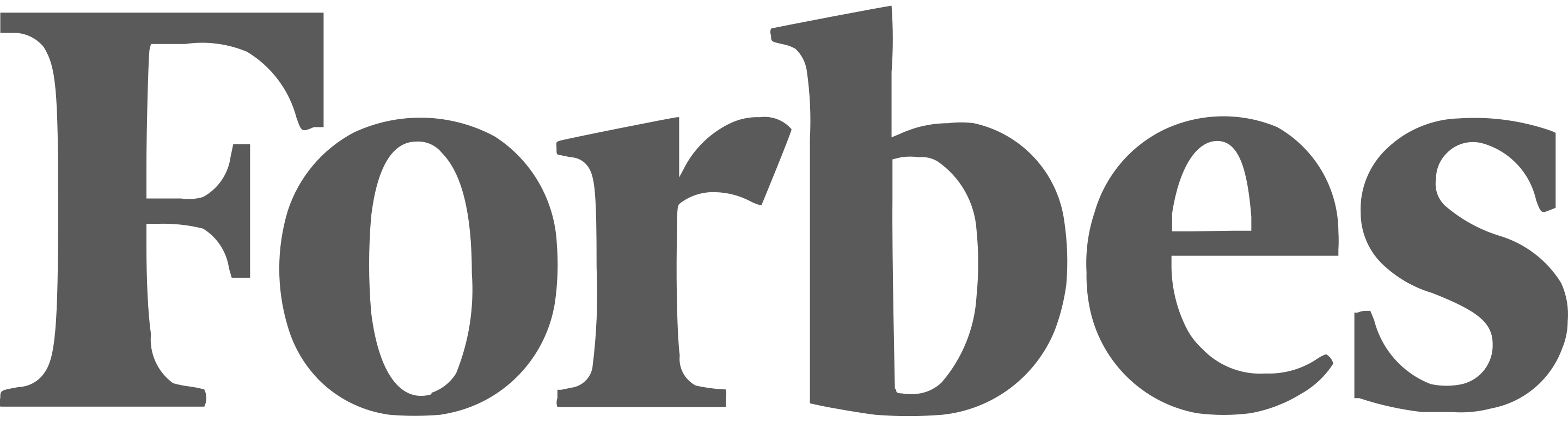 Forbes logo in large gray serif font on white background business news media brand identifier
