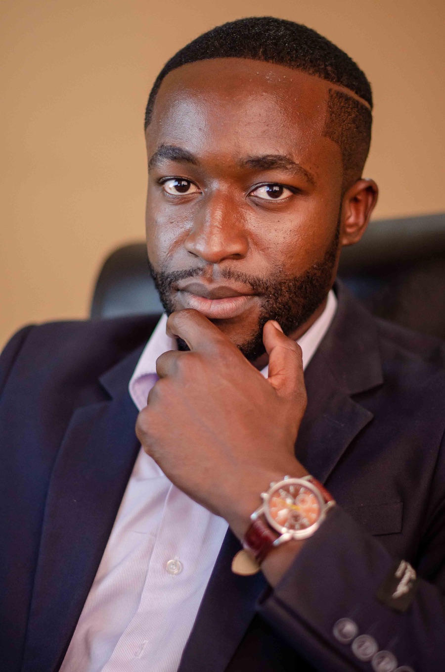 Portrait of black corporate businessman