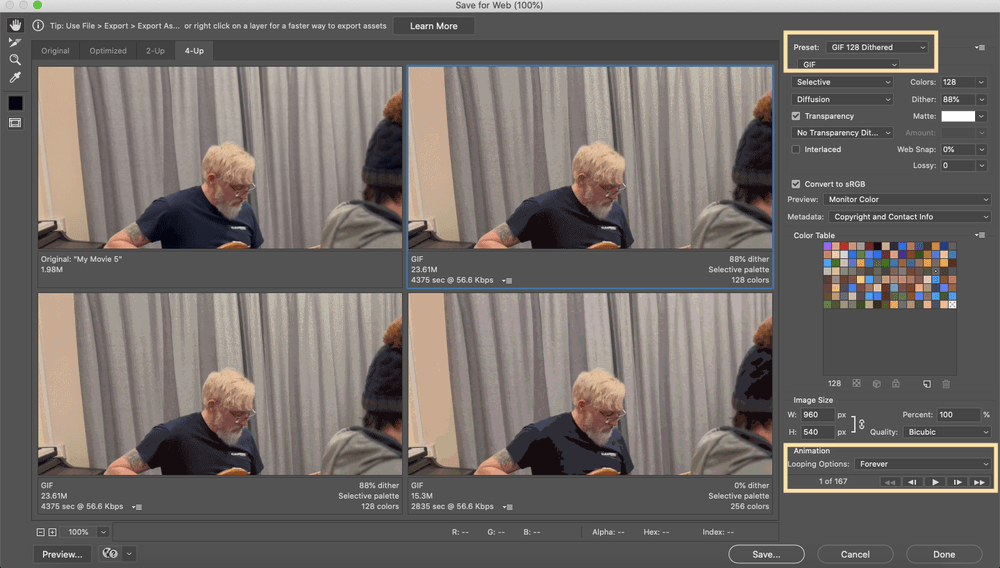 Photoshop options