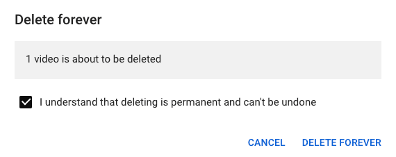 Delete A Video From YouTube Confirm Delete Forever