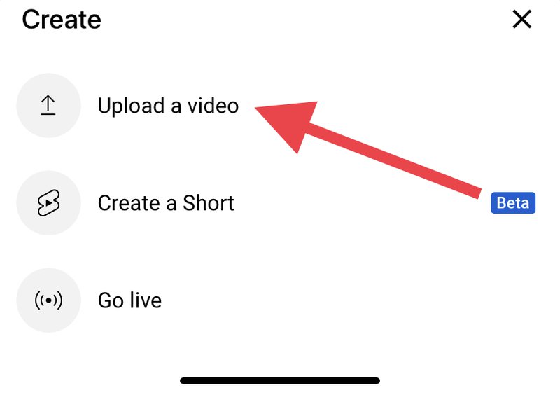 Upload a video button
