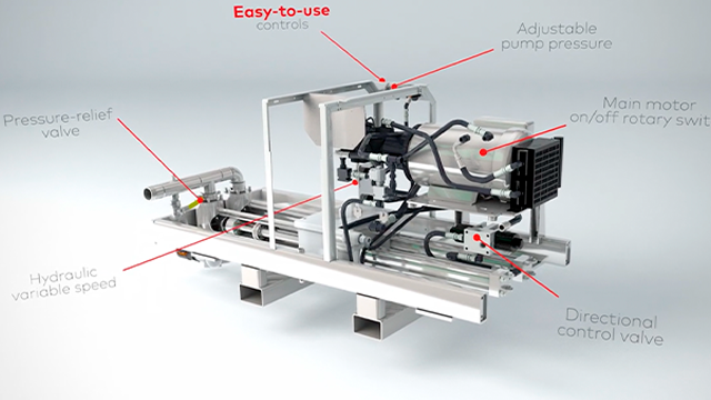 Hy-Flex 3D product video showcasing hydraulic pump design and construction efficiency.