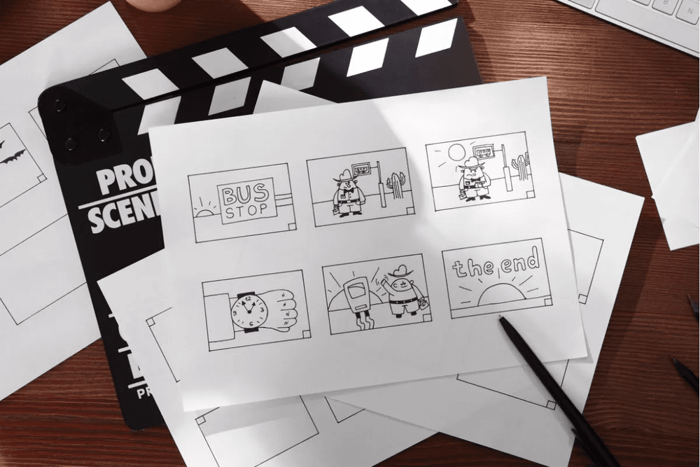 2D animation production process storyboards