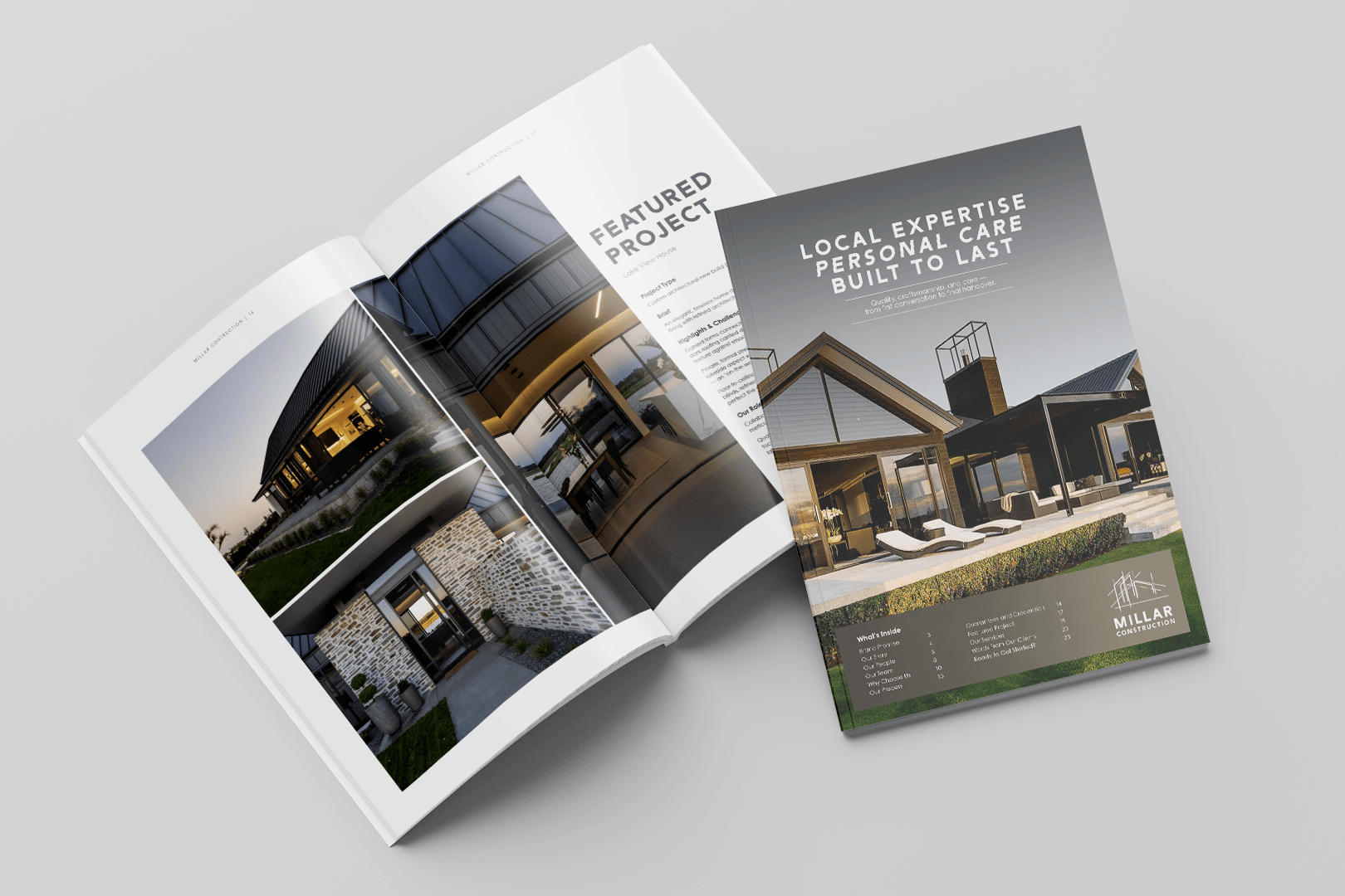 Millar Construction Lookbook featuring architectural homes and building projects in Mid Canterbury