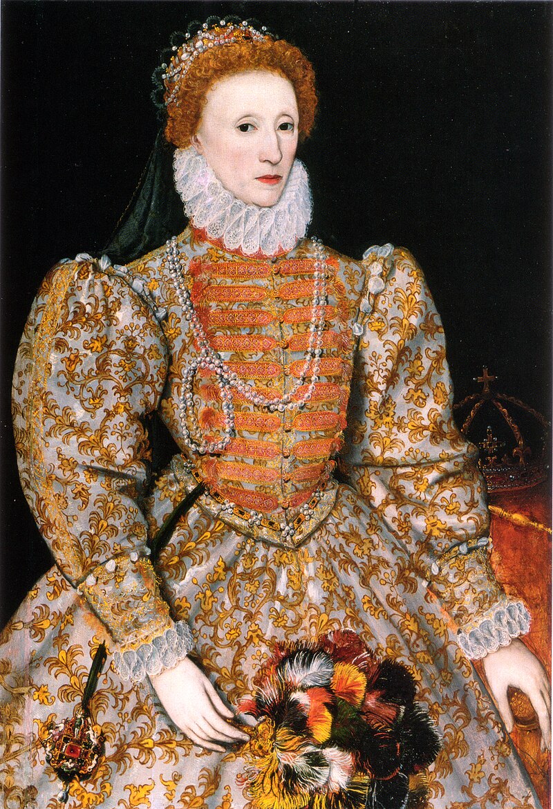 Unknown artist, Queen Elizabeth I (The “Darnley Portrait”), c. 1575, oil on panel, 113 × 78.7 cm, Source: National Portrait Gallery, London, accession NPG 2082.