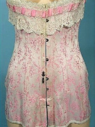 Ca. 1912 French-made corset with a petticoat hook.