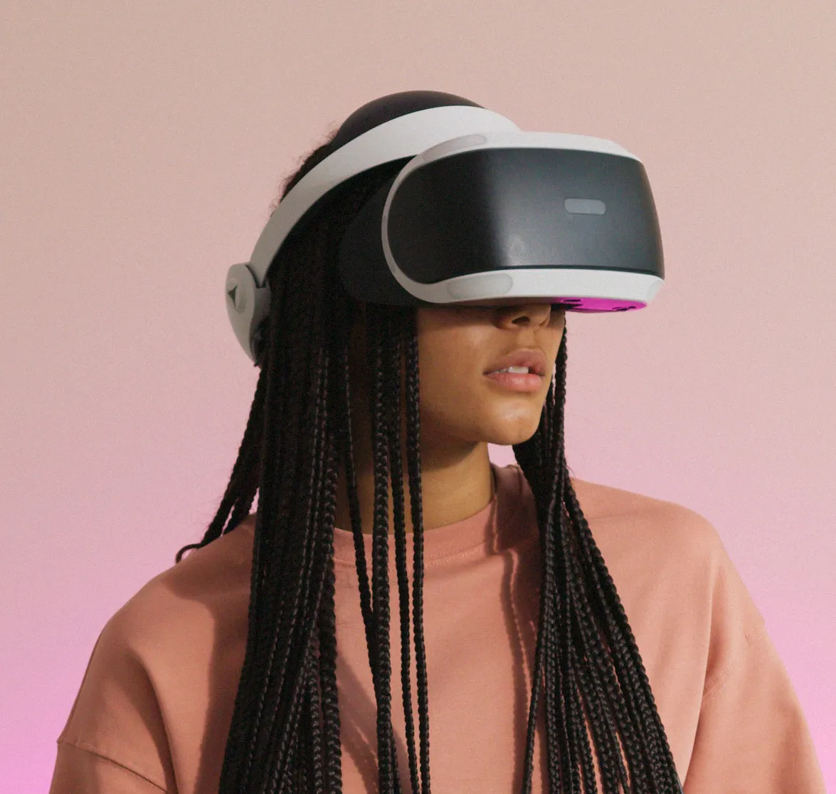 Woman using virtual reality