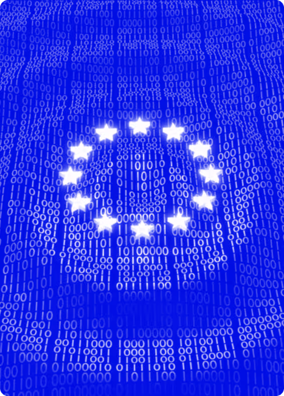 european union flag with stars in a circle