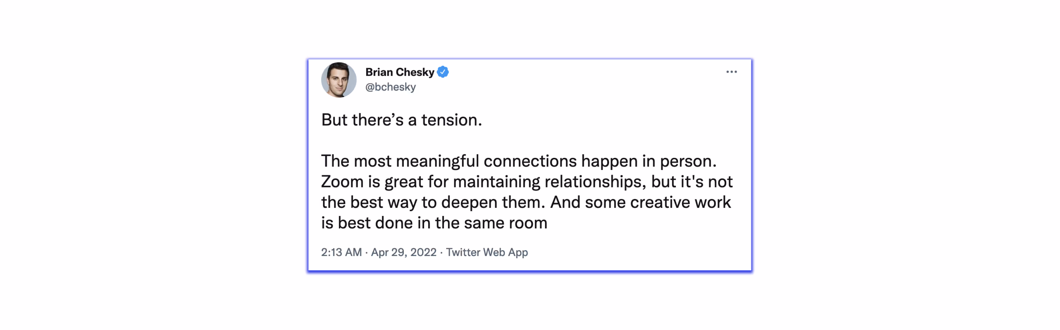 Brian Chesky's tweet