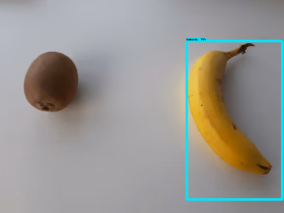 The banana gets recognized, while the kiwi doens't