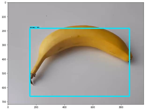 A banana recognized by the program