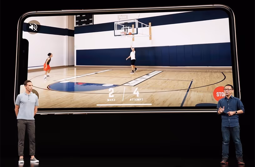 Steve Nash and David Lee discuss HomeCourt on stage.
