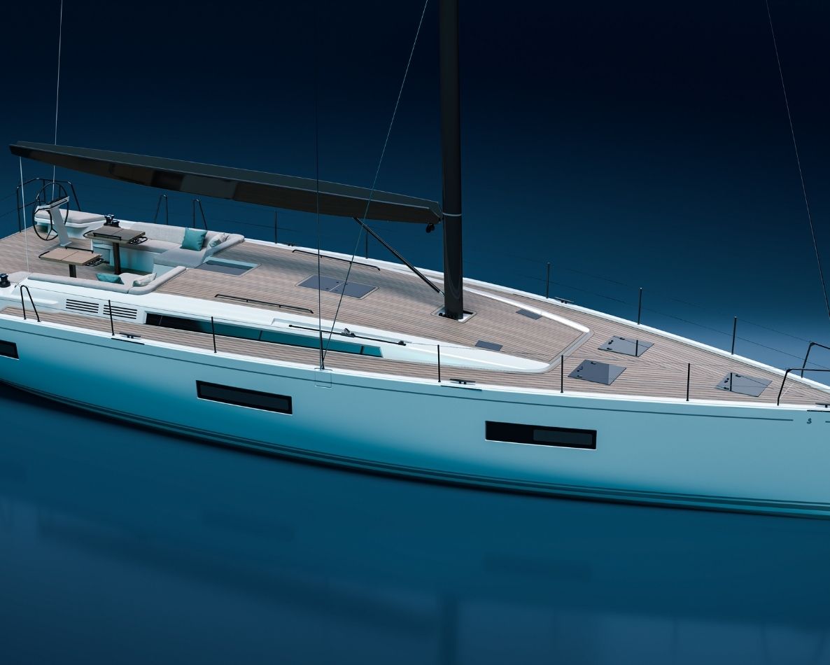 Render del nuovo First 60 di Beneteau