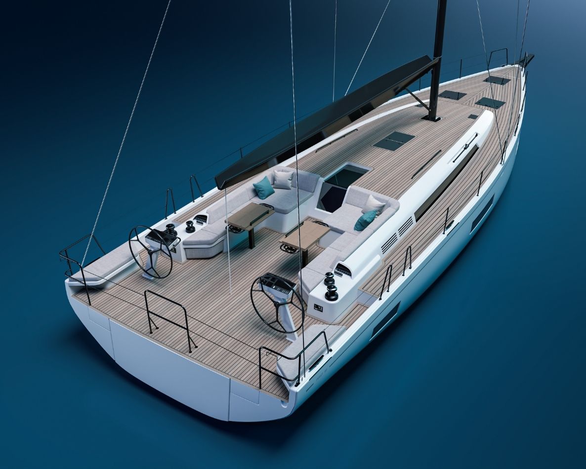 Render del pozzetto del First 60 di Beneteau