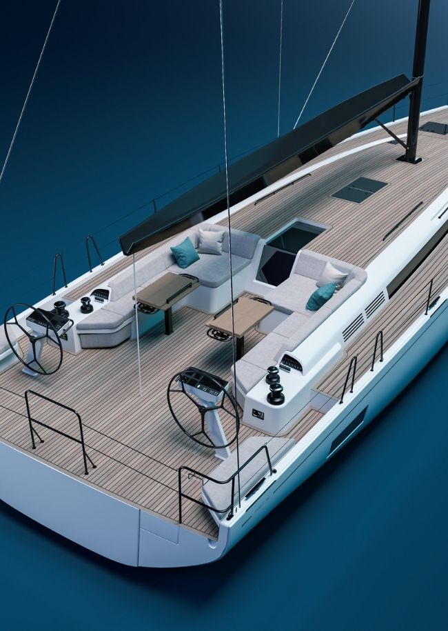 Render del nuovo First 60 di Beneteau